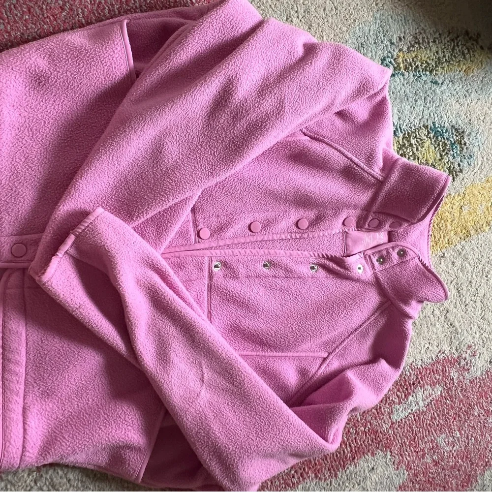 Pink Fleece Button-Up Jacket - Picture 3 of 4